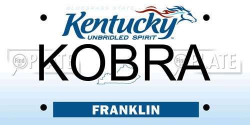 KOBRA Kentucky License Plate