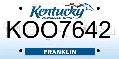 KOO7642 Kentucky License Plate