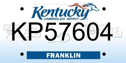 KP57604 Kentucky License Plate