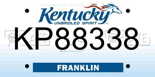 KP88338 Kentucky License Plate