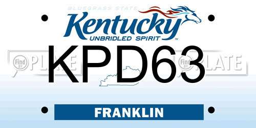 KPD63 Kentucky License Plate