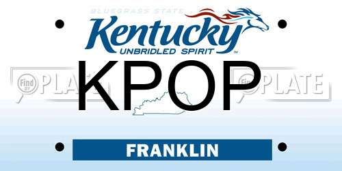 KPOP Kentucky License Plate