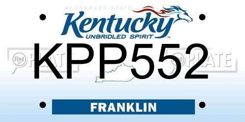 KPP552 Kentucky License Plate