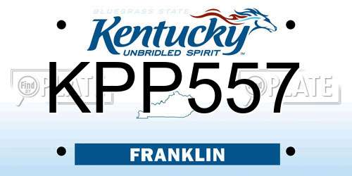 KPP557 Kentucky License Plate