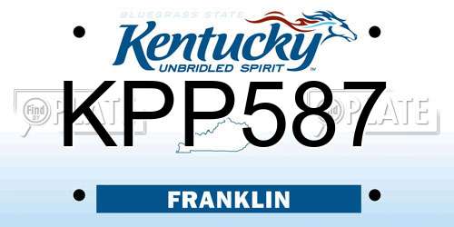 KPP587 Kentucky License Plate