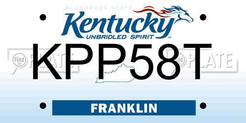 KPP58T Kentucky License Plate