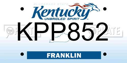 KPP852 Kentucky License Plate