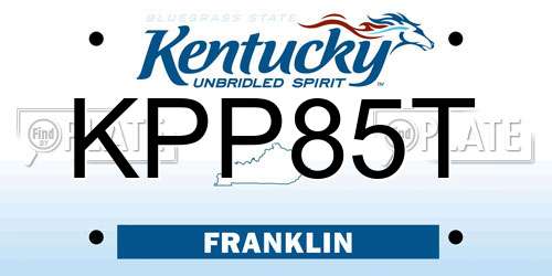 KPP85T Kentucky License Plate