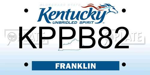 KPPB82 Kentucky License Plate