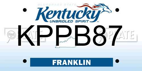 KPPB87 Kentucky License Plate