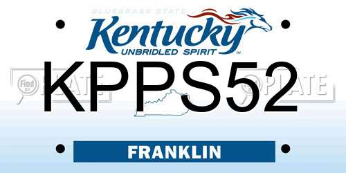 KPPS52 Kentucky License Plate
