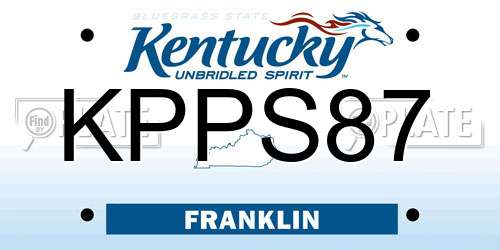 KPPS87 Kentucky License Plate