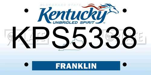 KPS5338 Kentucky License Plate
