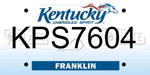 KPS7604 Kentucky License Plate