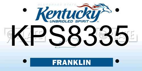 KPS8335 Kentucky License Plate
