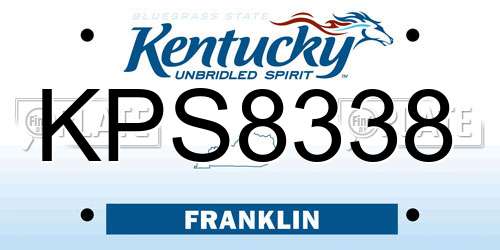 KPS8338 Kentucky License Plate