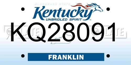 KQ28091 Kentucky License Plate