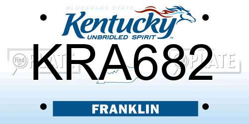 KRA682 Kentucky License Plate