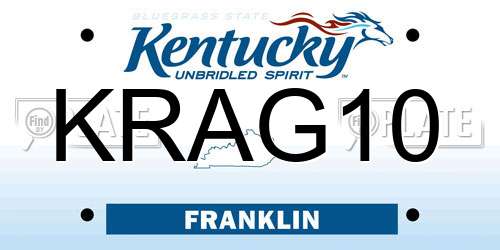 KRAG10 Kentucky License Plate