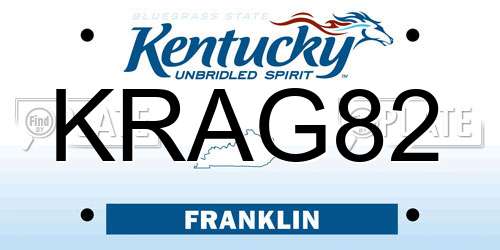 KRAG82 Kentucky License Plate