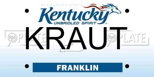 KRAUT Kentucky License Plate