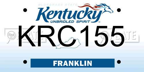 KRC155 Kentucky License Plate