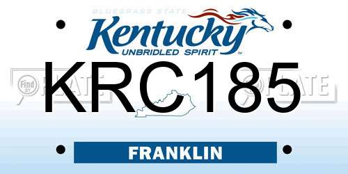 KRC185 Kentucky License Plate