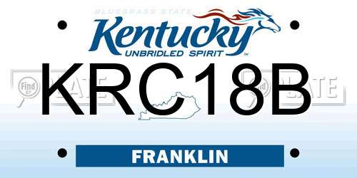 KRC18B Kentucky License Plate