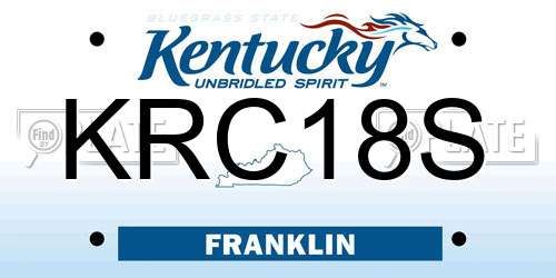 KRC18S Kentucky License Plate