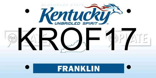 KROF17 Kentucky License Plate