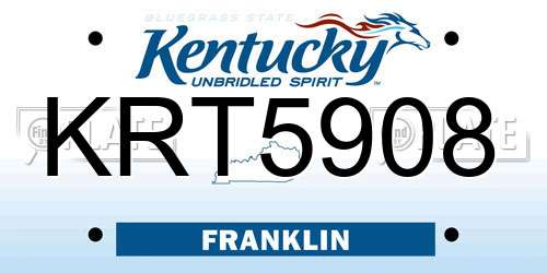 KRT5908 Kentucky License Plate