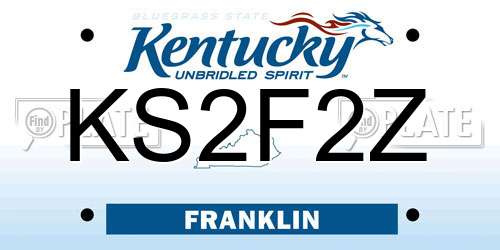KS2F2Z Kentucky License Plate