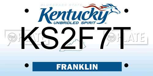 KS2F7T Kentucky License Plate