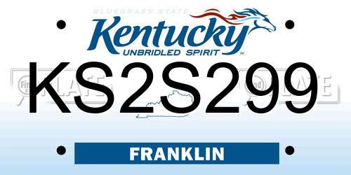 KS2S299 Kentucky License Plate