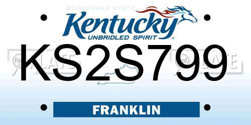 KS2S799 Kentucky License Plate