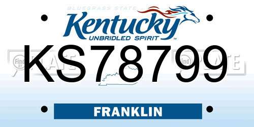 KS78799 Kentucky License Plate
