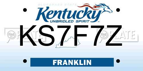 KS7F7Z Kentucky License Plate