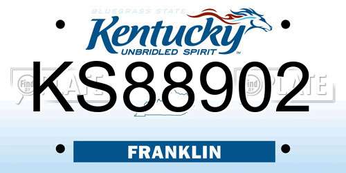 KS88902 Kentucky License Plate