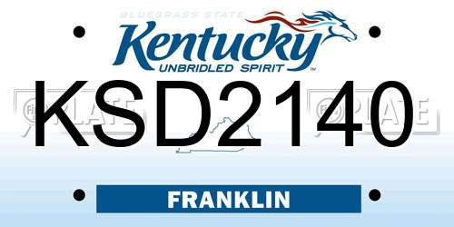 KSD2140 Kentucky License Plate