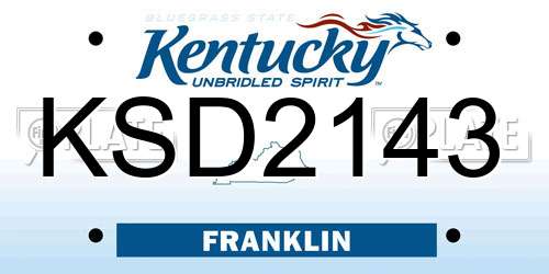 KSD2143 Kentucky License Plate