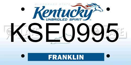 KSE0995 Kentucky License Plate
