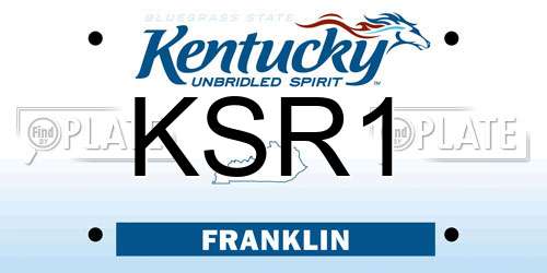 KSR1 Kentucky License Plate