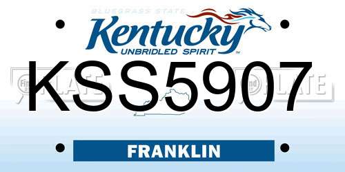 KSS5907 Kentucky License Plate