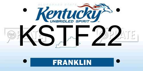 KSTF22 Kentucky License Plate