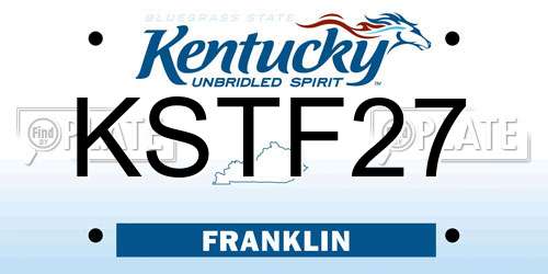 KSTF27 Kentucky License Plate