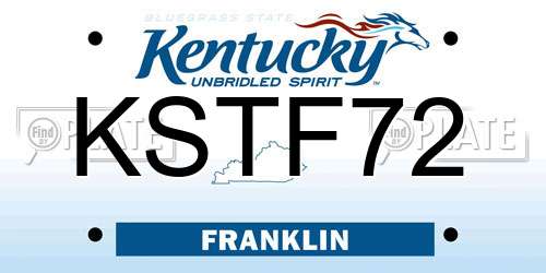 KSTF72 Kentucky License Plate