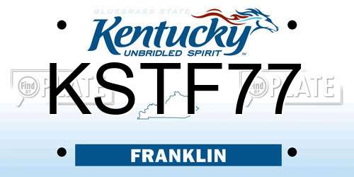 KSTF77 Kentucky License Plate