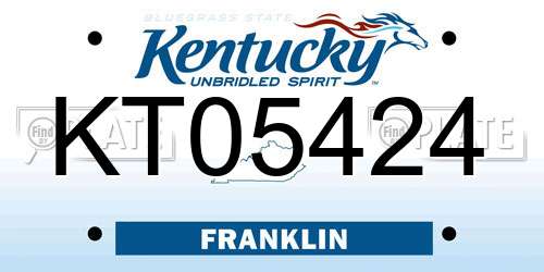 KT05424 Kentucky License Plate