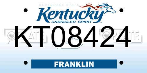 KT08424 Kentucky License Plate