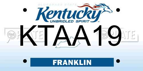 KTAA19 Kentucky License Plate